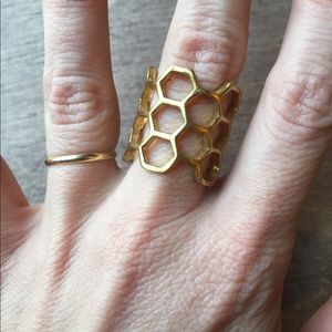 Brass Honeycomb Ring